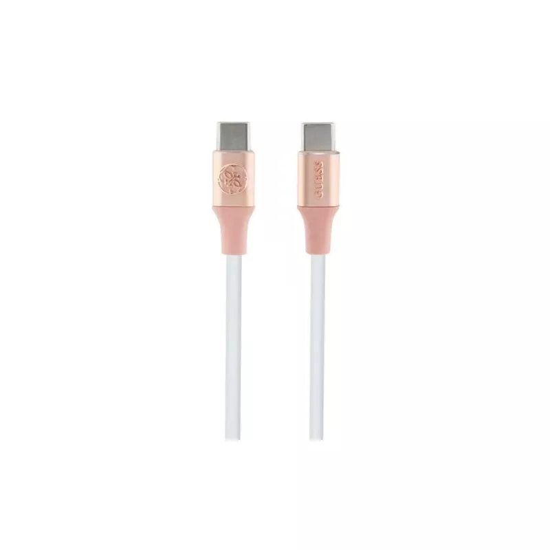 GUESS GUCCLALRGDP USB-C auf USB-C Schnellladekabel 1,5 m Pink mit geprägtem Logo
