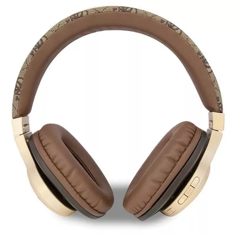 GUESS 4G Script Metal Logo Kabellose On-Ear-Kopfhörer Bluetooth 5.3 Braun
