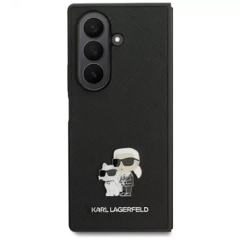 Karl Lagerfeld Saffiano Karl & Choupette Pin Case für Samsung Galaxy Z Fold7 – Schwarz