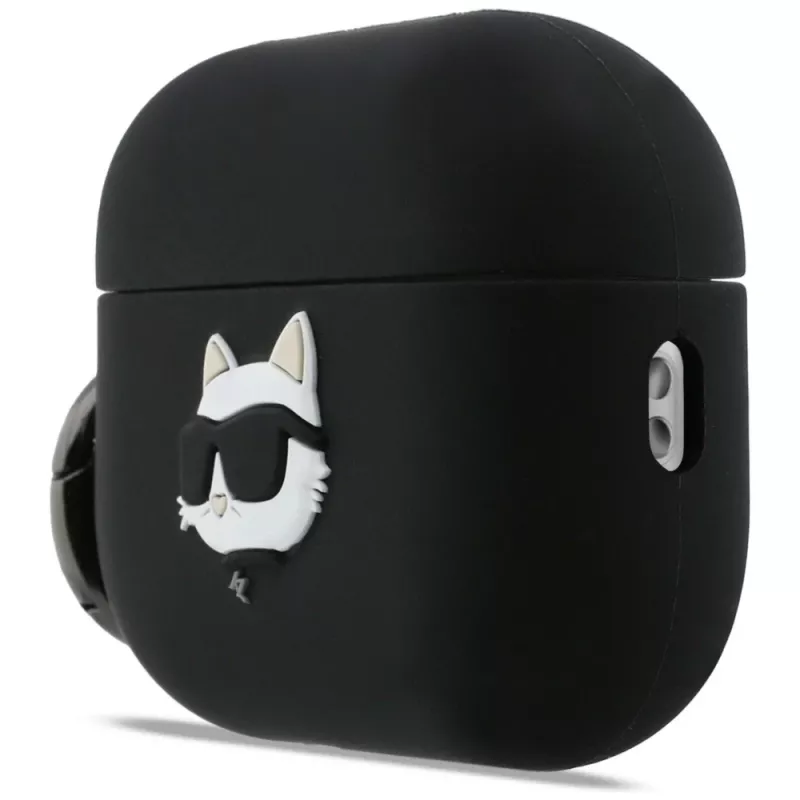 Karl Lagerfeld Silikon Choupette Kopf 3D Hülle für AirPods Pro 3 - Schwarz