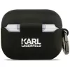 Karl Lagerfeld Silikon Choupette Kopf 3D Hülle für AirPods Pro 3 - Schwarz