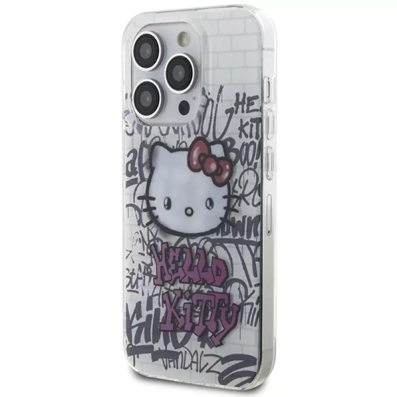 Hello Kitty HKHCP13LHDGPHT iPhone 13 Pro / 13 6,1 Zoll Weiße Hardcase IML Kitty On Bricks Graffiti