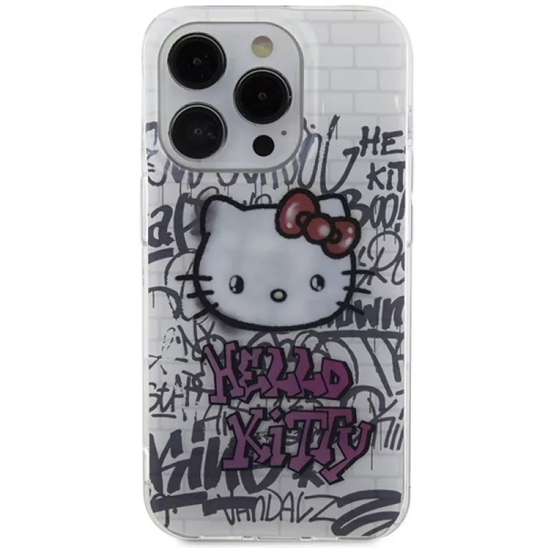 Hello Kitty HKHCP14LHDGPHT iPhone 14 Pro Hardcase IML Kitty On Bricks Graffiti - Weiß