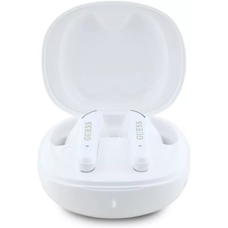 GUESS Flat Classic Logo Electroplated True Wireless Earbuds, Weiß