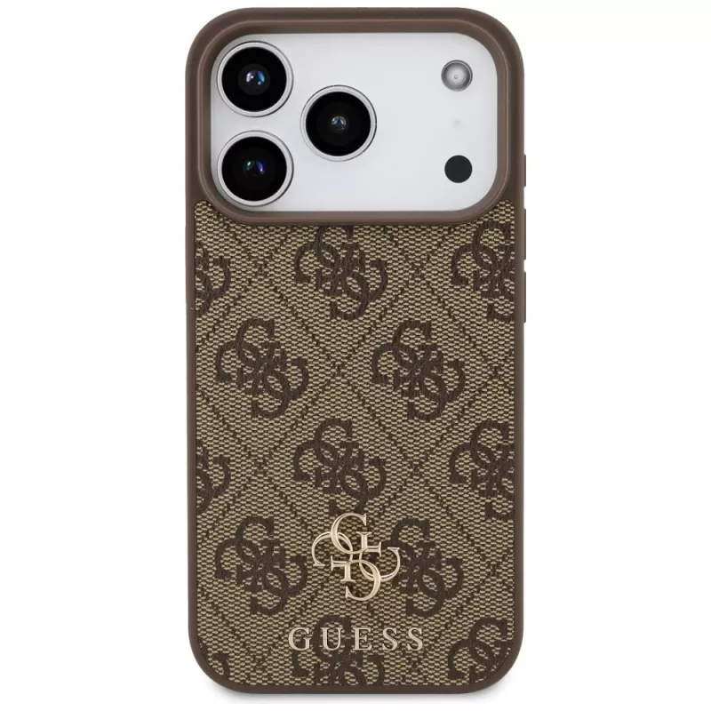 GUESS 4G Small Classic Logo MagSafe Hülle für iPhone 18 Pro / 17 Pro – Braun