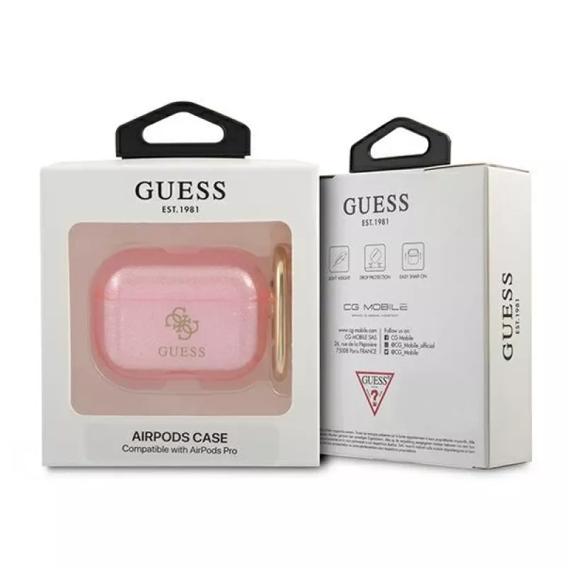 Guess GUAPUCG4GP AirPods Pro Hülle Pink Glitter Kollektion