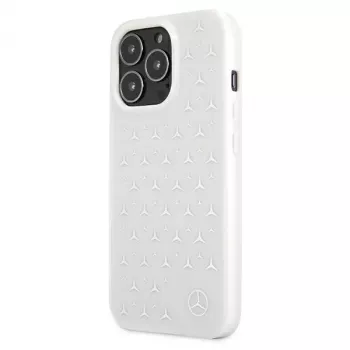 Mercedes-Benz iPhone 13 Pro Max Hardcase Silbernes Sterne-Muster Weiß