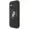 Karl Lagerfeld Silikon Karl & Choupette Ring MagSafe Hülle für iPhone 17 - Schwarz