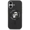 Karl Lagerfeld Silikon Karl & Choupette Ring MagSafe Hülle für iPhone 17 - Schwarz