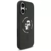 Karl Lagerfeld Silikon Karl & Choupette Ring MagSafe Hülle für iPhone 17 - Schwarz