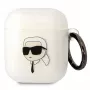 Karl Lagerfeld KLA2HNIKTCT Transparente AirPods 1/2 Hülle mit Karl's Head Design