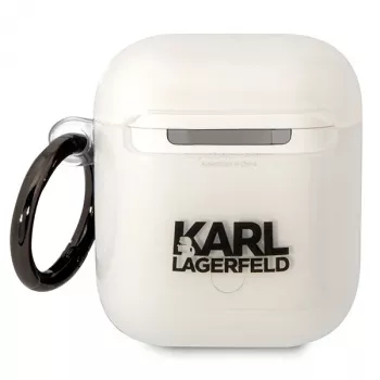 Karl Lagerfeld KLA2HNIKTCT Transparente AirPods 1/2 Hülle mit Karl's Head Design