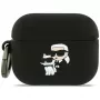 Karl Lagerfeld Silikon Karl & Choupette Head 3D Hülle für AirPods Pro 3, Schwarz