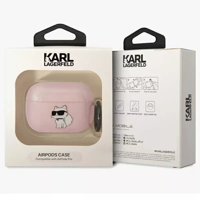 Karl Lagerfeld KLAPHNCHTCP AirPods Pro Hülle Pink Ikonik Choupette
