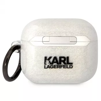 Karl Lagerfeld KLA3HNKCTGT AirPods 3 Hülle Transparent Glitter Karl & Choupette