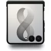 BMW M Leder-Perforiertes Trikolore-Streifen MagSafe Case für Samsung Galaxy Z Flip8 - Schwarz
