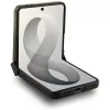 Guess Magnetic Ring Stand Grained Classic Logo MagSafe Hülle für Samsung Galaxy Z Flip 8, Beige