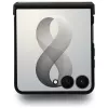 Guess Magnetic Ring Stand Grained Classic Logo MagSafe Hülle für Samsung Galaxy Z Flip 8, Beige