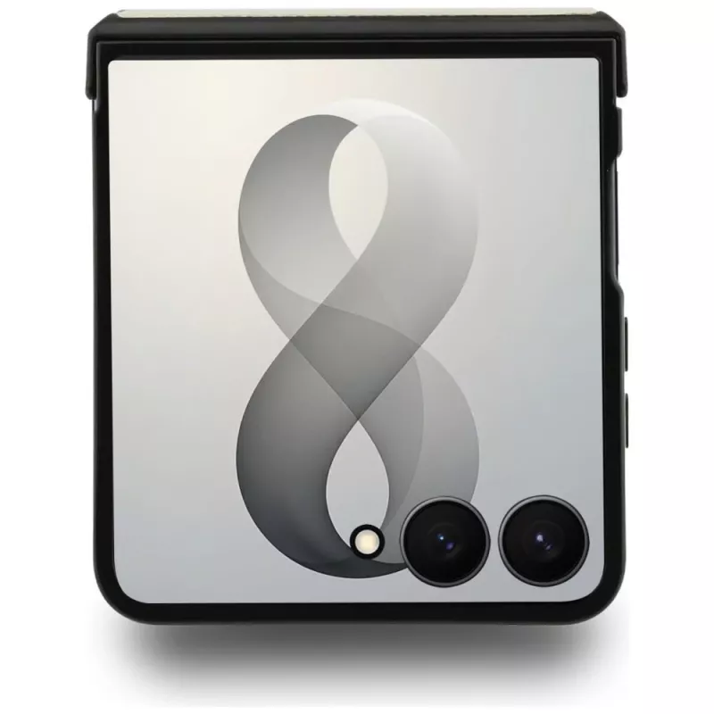 Guess Magnetic Ring Stand Grained Classic Logo MagSafe Hülle für Samsung Galaxy Z Flip 8, Beige