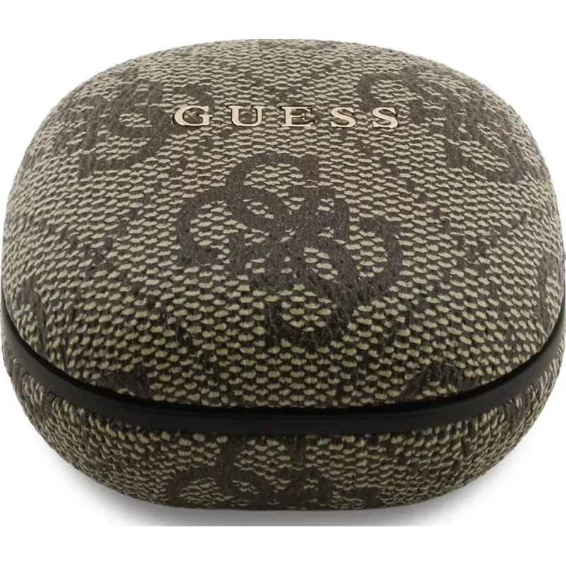 Guess 4G Classic Metal Logo True Wireless Ohrhörer mit ENC und Ladecase (Braun)