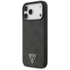 GUESS Leder 4G Triangle Strass MagSafe Case für iPhone 18 Pro Max / 17 Pro Max - Schwarz