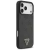 GUESS Leder 4G Triangle Strass MagSafe Case für iPhone 18 Pro Max / 17 Pro Max - Schwarz