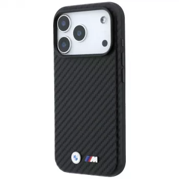 BMW M Carbon Metal Logo MagSafe Hülle für iPhone 18 Pro / 17 Pro – Schwarz