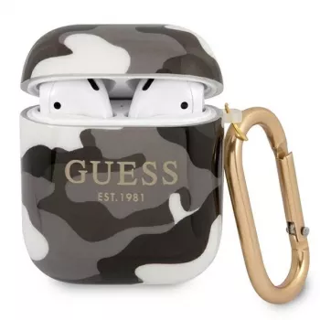 Guess GUA2UCAMG AirPods 1/2 Hülle Schwarz Camo Kollektion