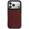 Mercedes Leder Crossed Lines MagSafe Hülle für iPhone 18 Pro Max / 17 Pro Max – Burgunderrot
