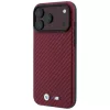 BMW M Carbon Metal Logo MagSafe Hülle für iPhone 18 Pro Max / 17 Pro Max - Burgunderrot