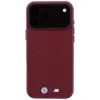 BMW M Carbon Metal Logo MagSafe Hülle für iPhone 18 Pro Max / 17 Pro Max - Burgunderrot