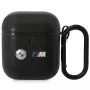 BMW BMA222PVTK Leder-Etui mit geschwungenem Linien-Design für AirPods 1/2 - Schwarz