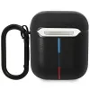 BMW BMA222PVTK Leder-Etui mit geschwungenem Linien-Design für AirPods 1/2 - Schwarz