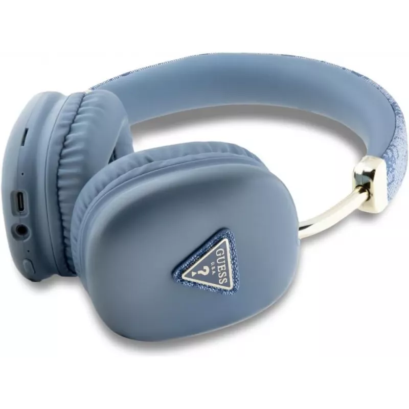 GUESS 4G Triangle Logo Kabellose Over-Ear-Kopfhörer Bluetooth 5.3 Blau