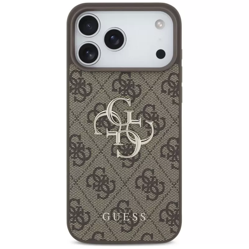 GUESS 4G Big Logo Rückseitenhülle für Apple iPhone 17 Pro / 18 Pro - Braun