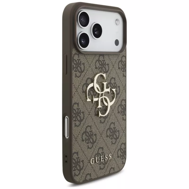 GUESS 4G Big Logo Rückseitenhülle für Apple iPhone 17 Pro / 18 Pro - Braun