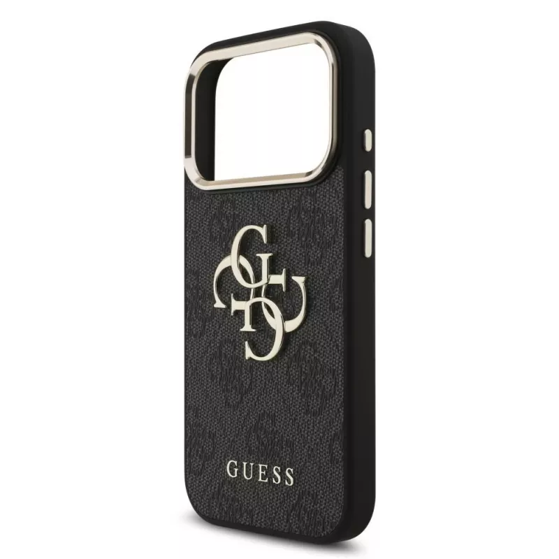 GUESS 4G Big Classic Logo Hülle für iPhone 18 Pro Max / 17 Pro Max - Schwarz & Gold