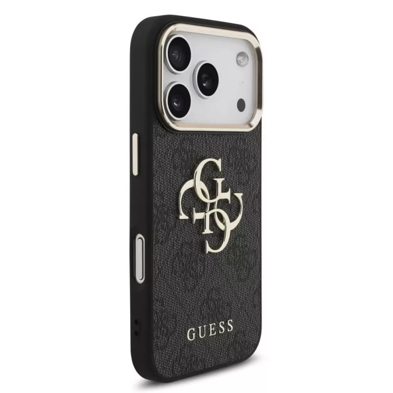 GUESS 4G Big Classic Logo Hülle für iPhone 18 Pro Max / 17 Pro Max - Schwarz & Gold
