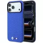 BMW M Carbon Metal Logo MagSafe Hülle für iPhone 18 Pro Max / 17 Pro Max - Blau