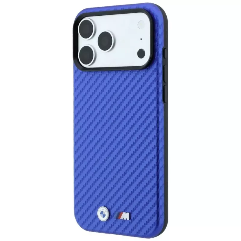 BMW M Carbon Metal Logo MagSafe Hülle für iPhone 18 Pro Max / 17 Pro Max - Blau