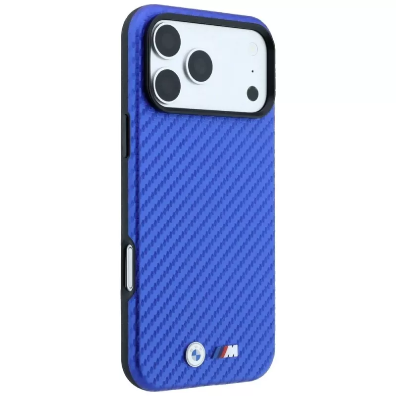 BMW M Carbon Metal Logo MagSafe Hülle für iPhone 18 Pro Max / 17 Pro Max - Blau