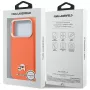 Karl Lagerfeld Karl & Choupette Head Pins Saffiano MagSafe Hülle für iPhone 17 Pro - Orange
