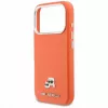 Karl Lagerfeld Karl & Choupette Head Pins Saffiano MagSafe Hülle für iPhone 17 Pro - Orange