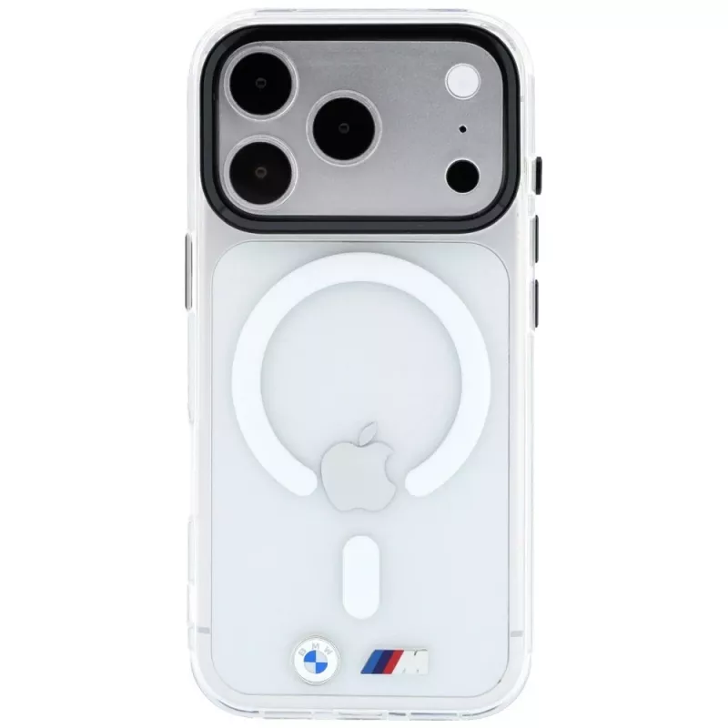 BMW M IML Glänzendes Metall-Logo & Zierleisten MagSafe Case für iPhone 18 Pro / 17 Pro - Transparent