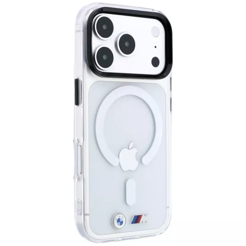 BMW M IML Glänzendes Metall-Logo & Zierleisten MagSafe Case für iPhone 18 Pro / 17 Pro - Transparent