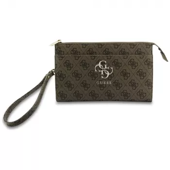 Guess Phone Pouch 4G Big Logo - braune Crossbody-Tasche mit Kartenfächern