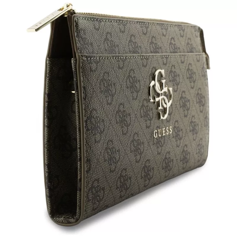 Guess Phone Pouch 4G Big Logo - braune Crossbody-Tasche mit Kartenfächern