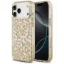 GUESS IML Leopard Glitter Triangle Logo MagSafe-Hülle für iPhone 18 Pro / 17 Pro, Braun