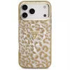 GUESS IML Leopard Glitter Triangle Logo MagSafe-Hülle für iPhone 18 Pro / 17 Pro, Braun