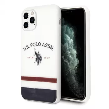 U.S. Polo Assn. USHCN58PCSTRB Tricolor Pattern Collection Hülle für iPhone 11 Pro, Weiß